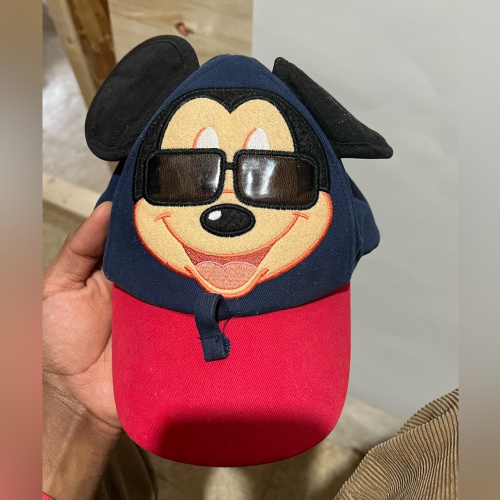 Vintage Disney Parks Mickey Mouse Hat Cap Youth Size Cool Mickey With Sunglasses